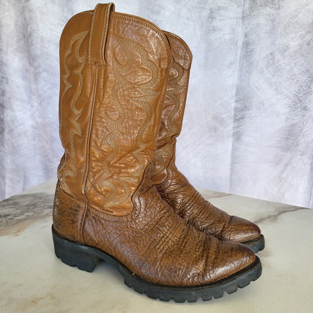 Unbranded SHARK PRINT Lug Sole Western Cowboy Boots Men's 7 D